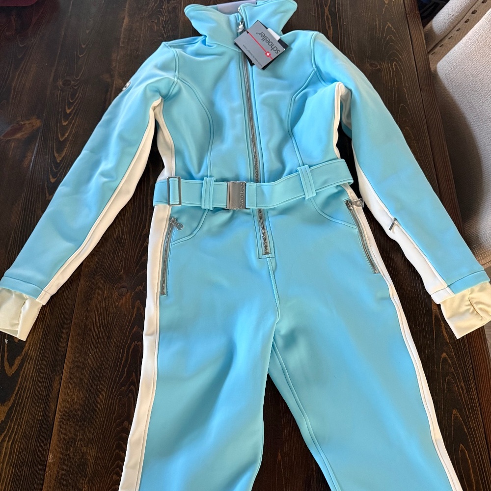 Cordova Waterproof Stretch Striped Ski Suit Blue
